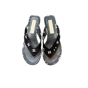 Chanel Leather Black Sandals