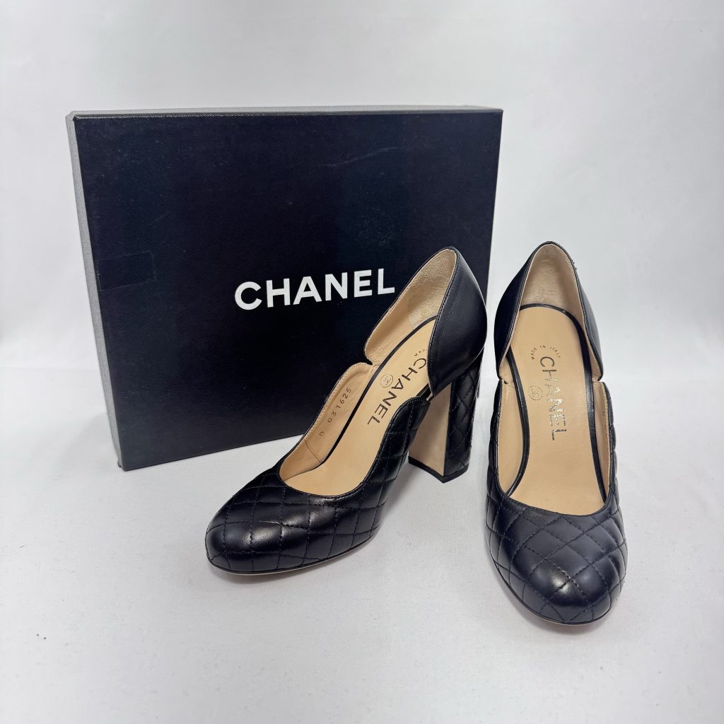 Chanel Black Leather Heels
