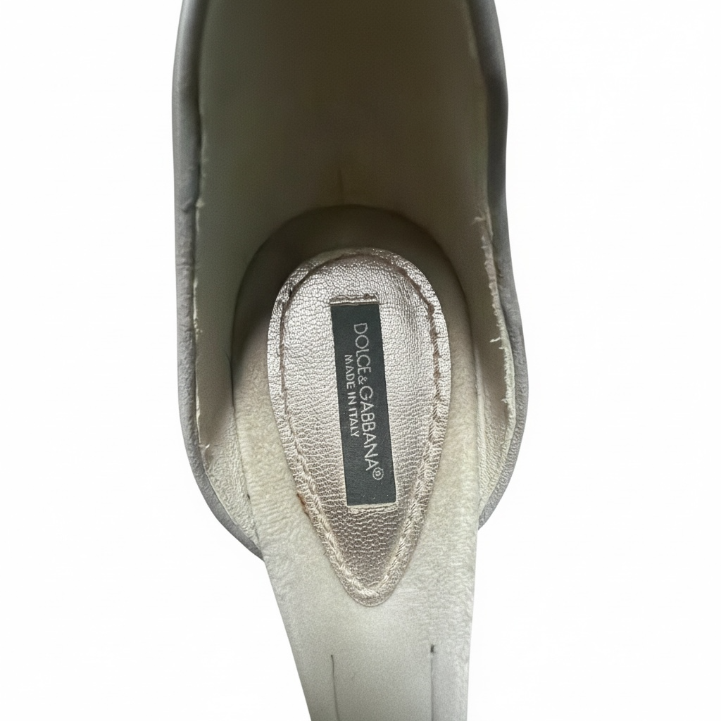 Dolce & Gabbana Patchwork Snakeskin Ankle Strap Heels - Image 4