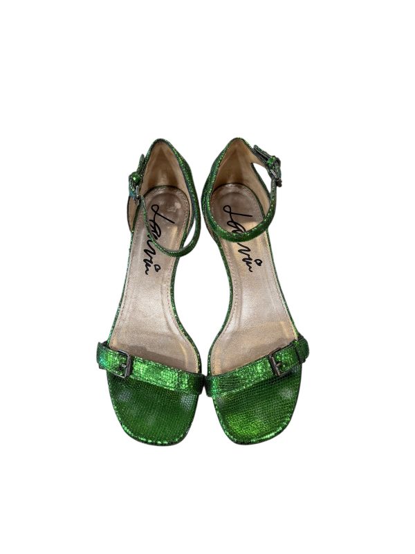 Lanvin Metallic Green Ankle Strap Sandals Size 36.5 (US 6.5)