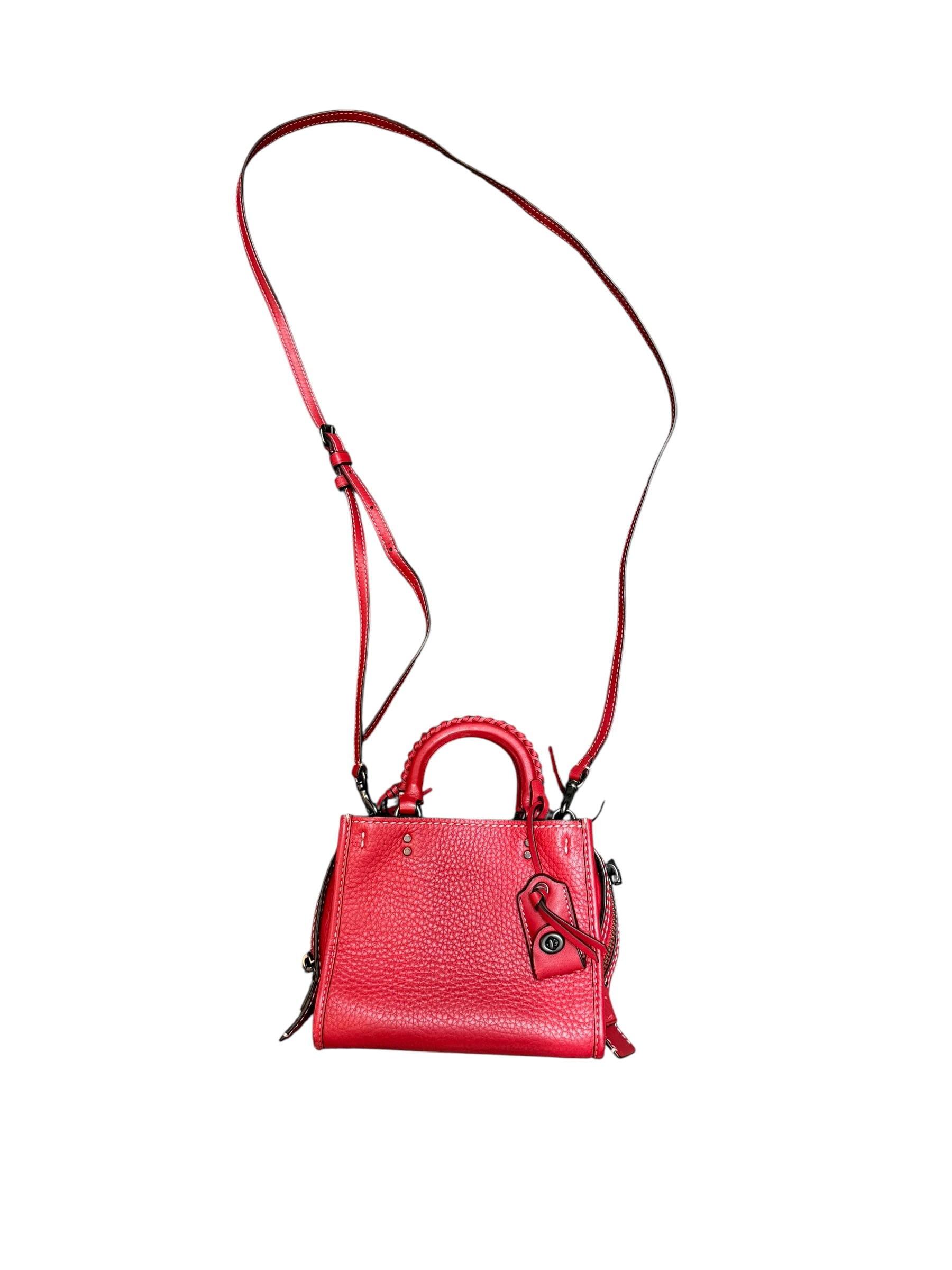 Coach Red Pebbled Leather Crossbody Bag - Image 2
