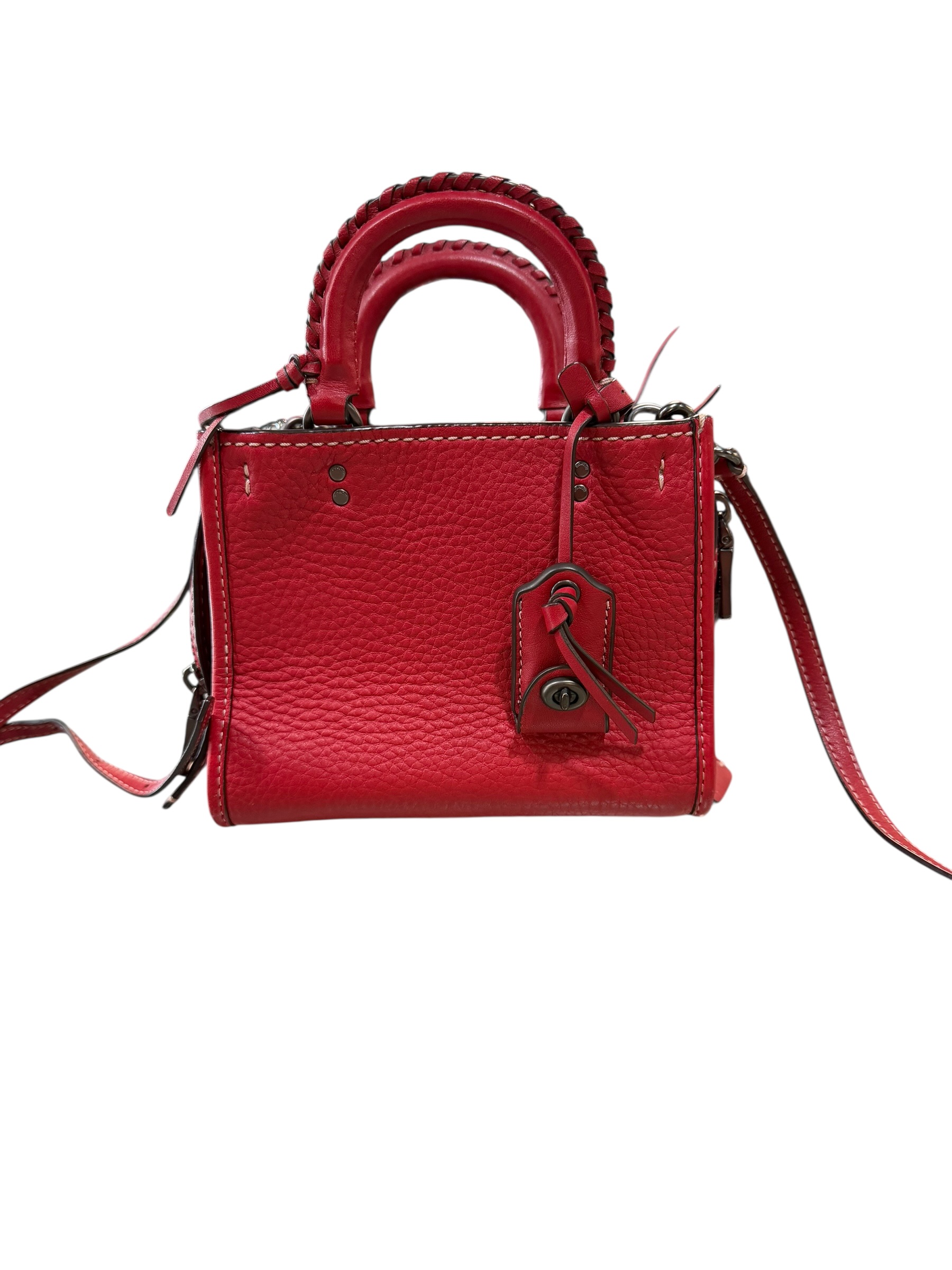 Coach Red Pebbled Leather Crossbody Bag