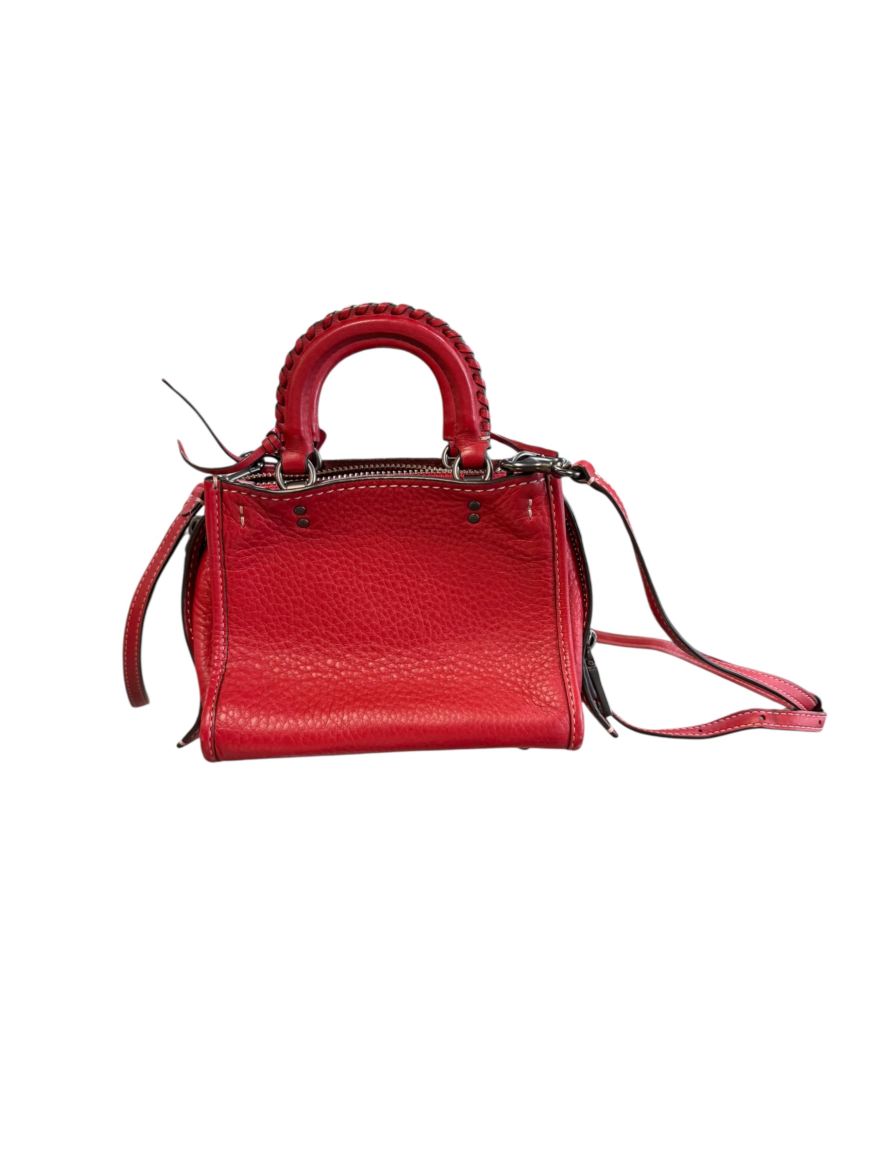 Coach Red Pebbled Leather Crossbody Bag - Image 3
