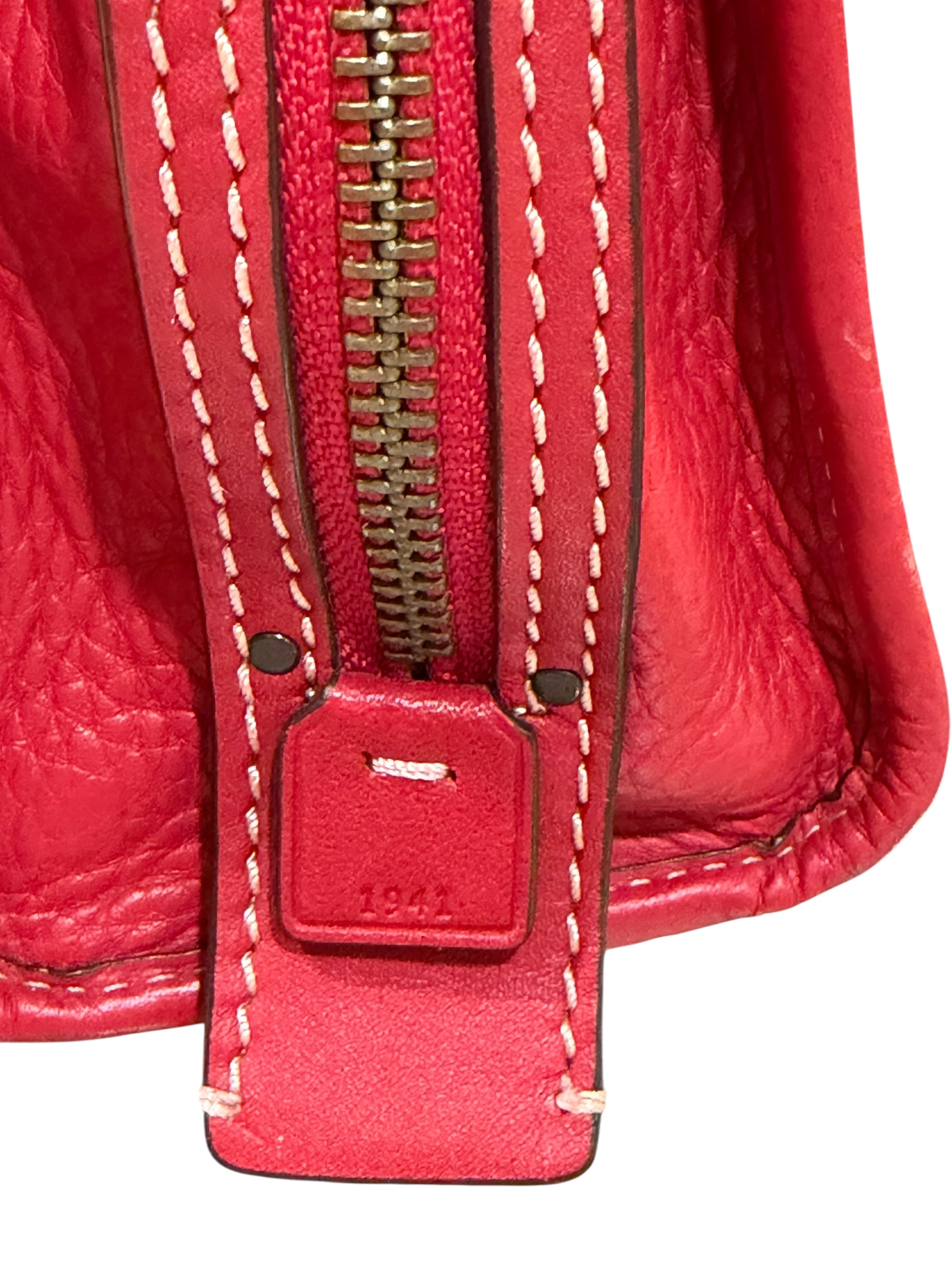 Coach Red Pebbled Leather Crossbody Bag - Image 7