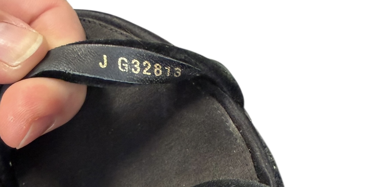 Chanel Black Suede Strappy Heel Sandals Size 35 Made in Italy - Image 8