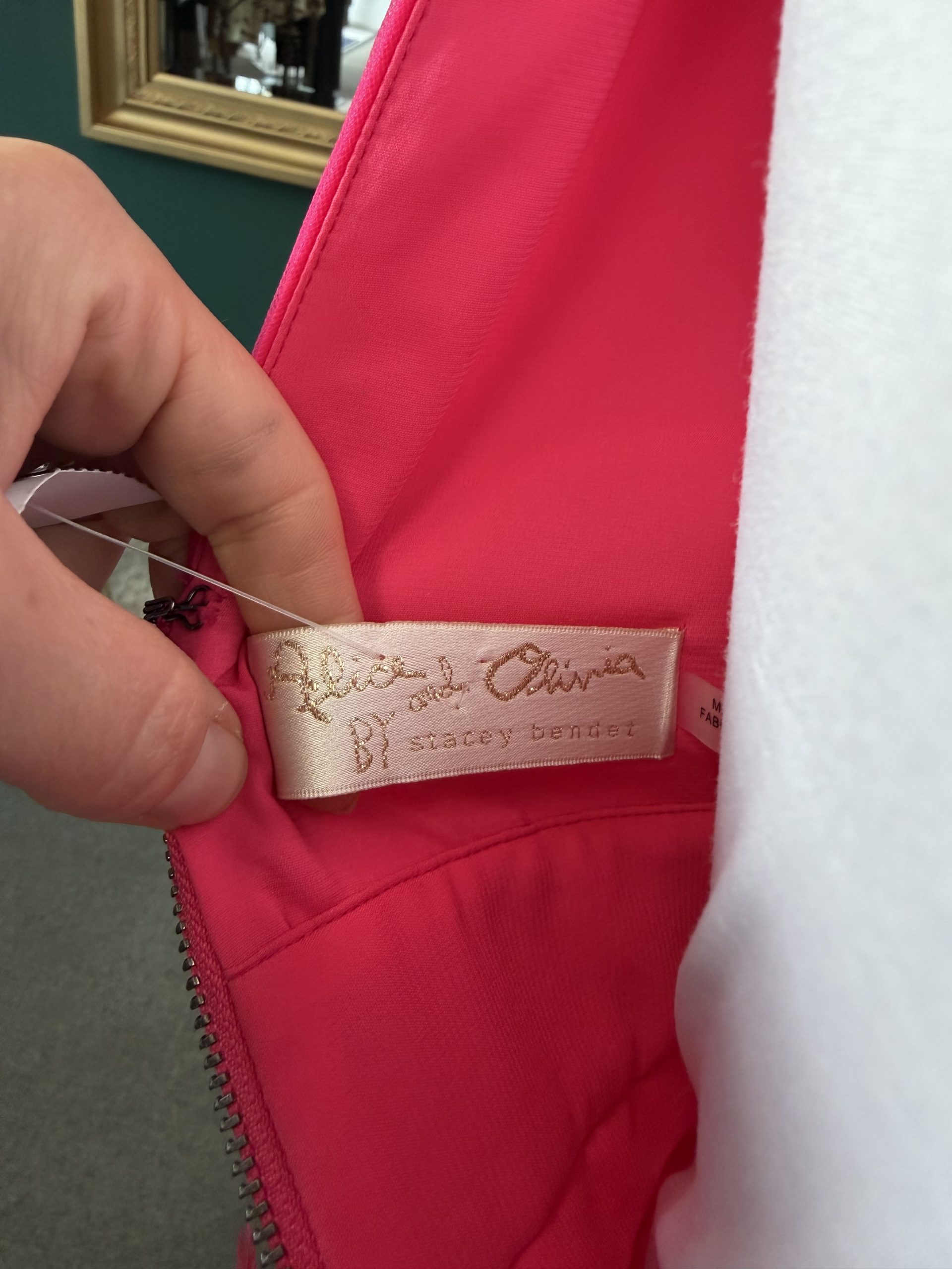 Alice + Olivia Pink Feather Skirt Cocktail Dress by Stacey Bendet - Image 6