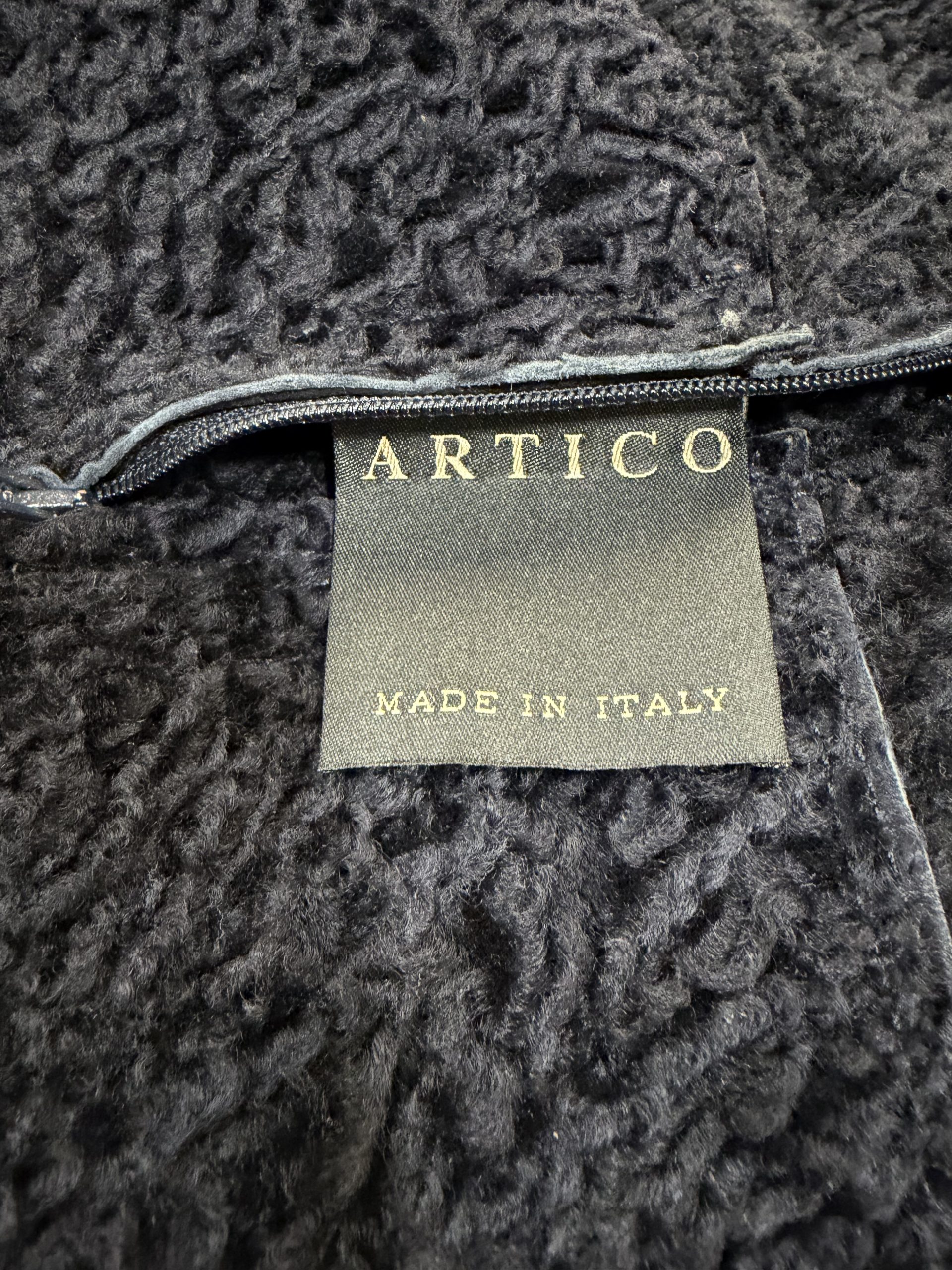 Artico Black Shearling Leather Coat Double Breasted Sheepskin - Image 7