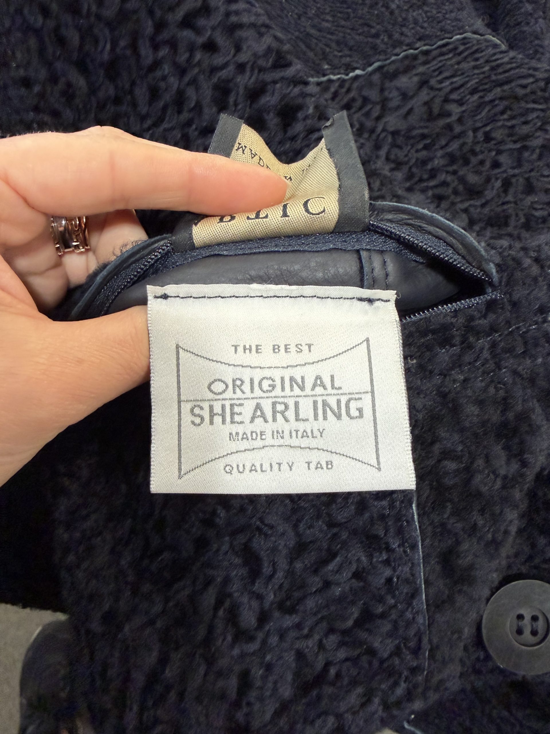 Artico Black Shearling Leather Coat Double Breasted Sheepskin - Image 6